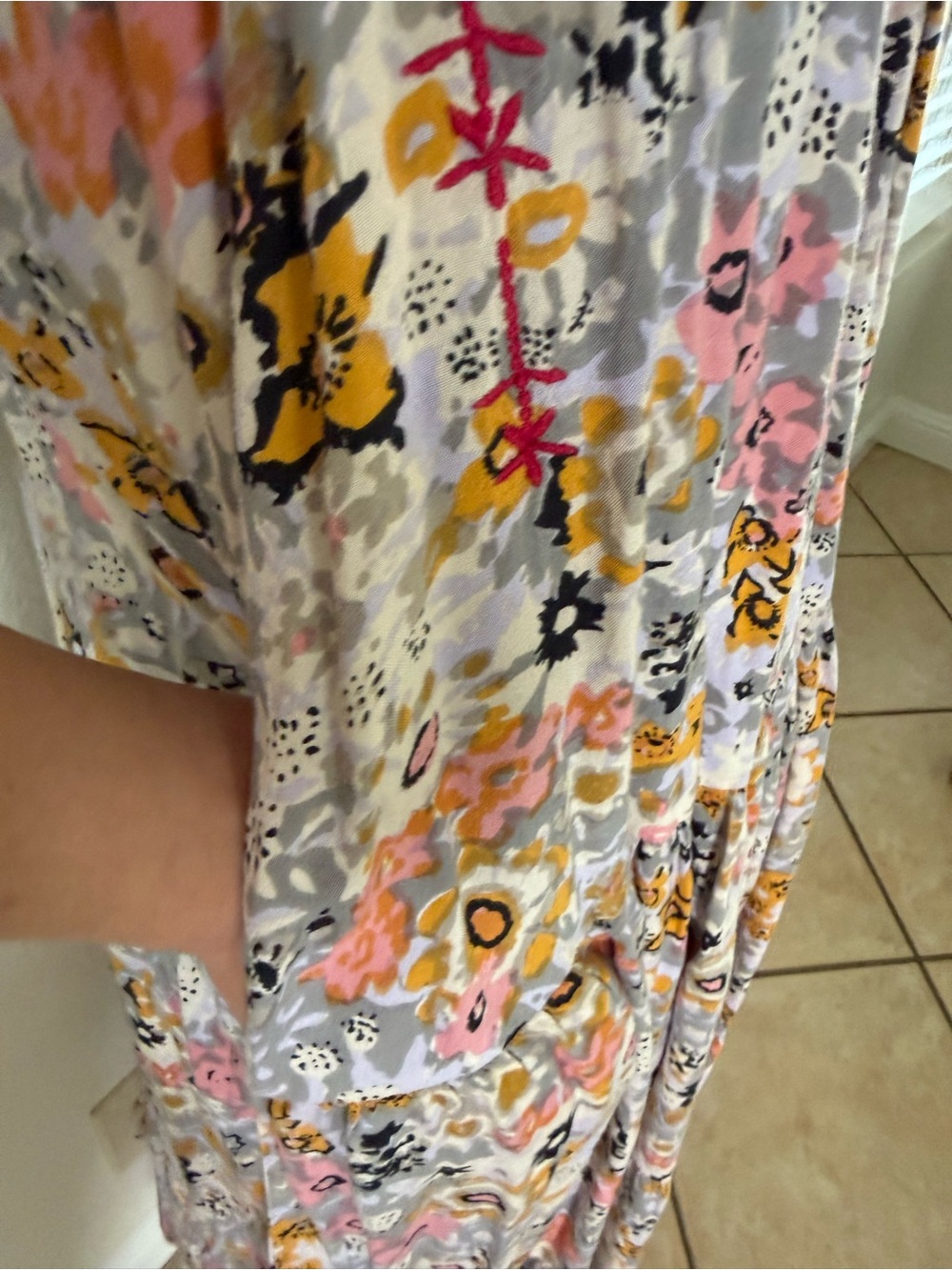NATURAL LIFE Pink Yellow Floral Tiered Maxi Dress - Picture 4 of 5